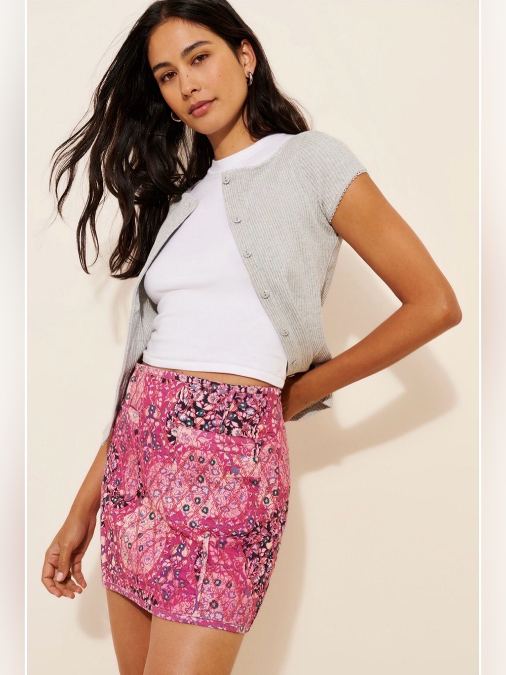 NWT Free People Darla Quilted Mini Skirt Size 4